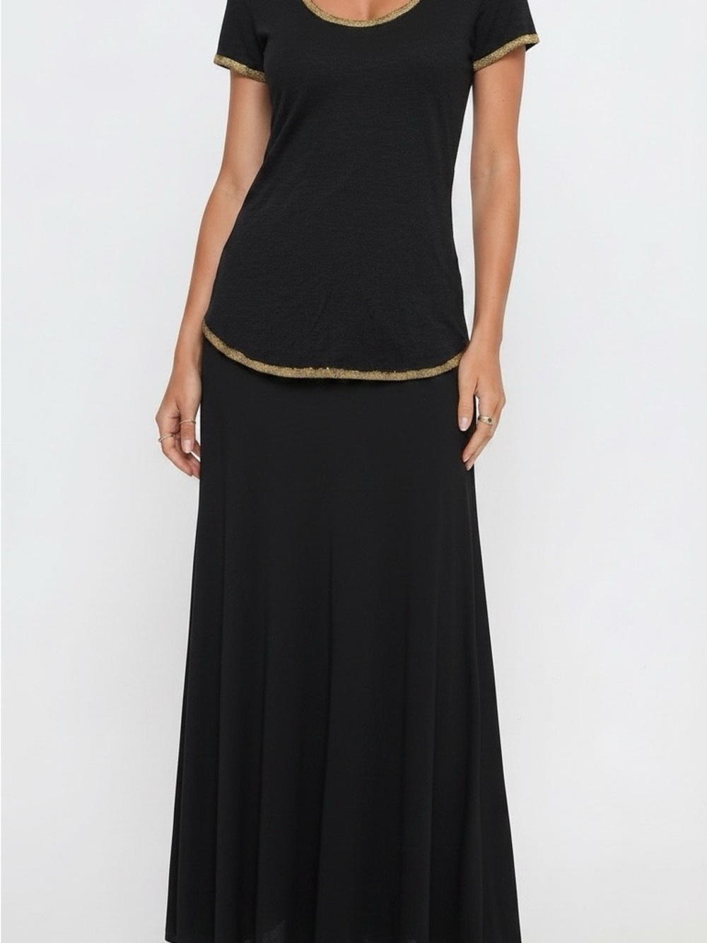 Vince Camuto Black Top with Gold Trim